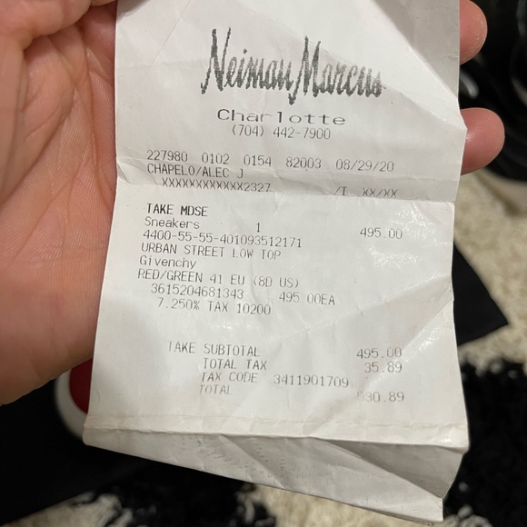 EUC Men’s Size 8 Givenchy Urban Street Leather Low-top Sneakers In Red/Olive - Picture 6 of 13